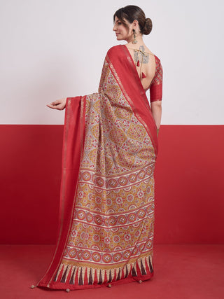 Kashmira Textured Tussar Silk Saree for Festive Wear ClothsVilla