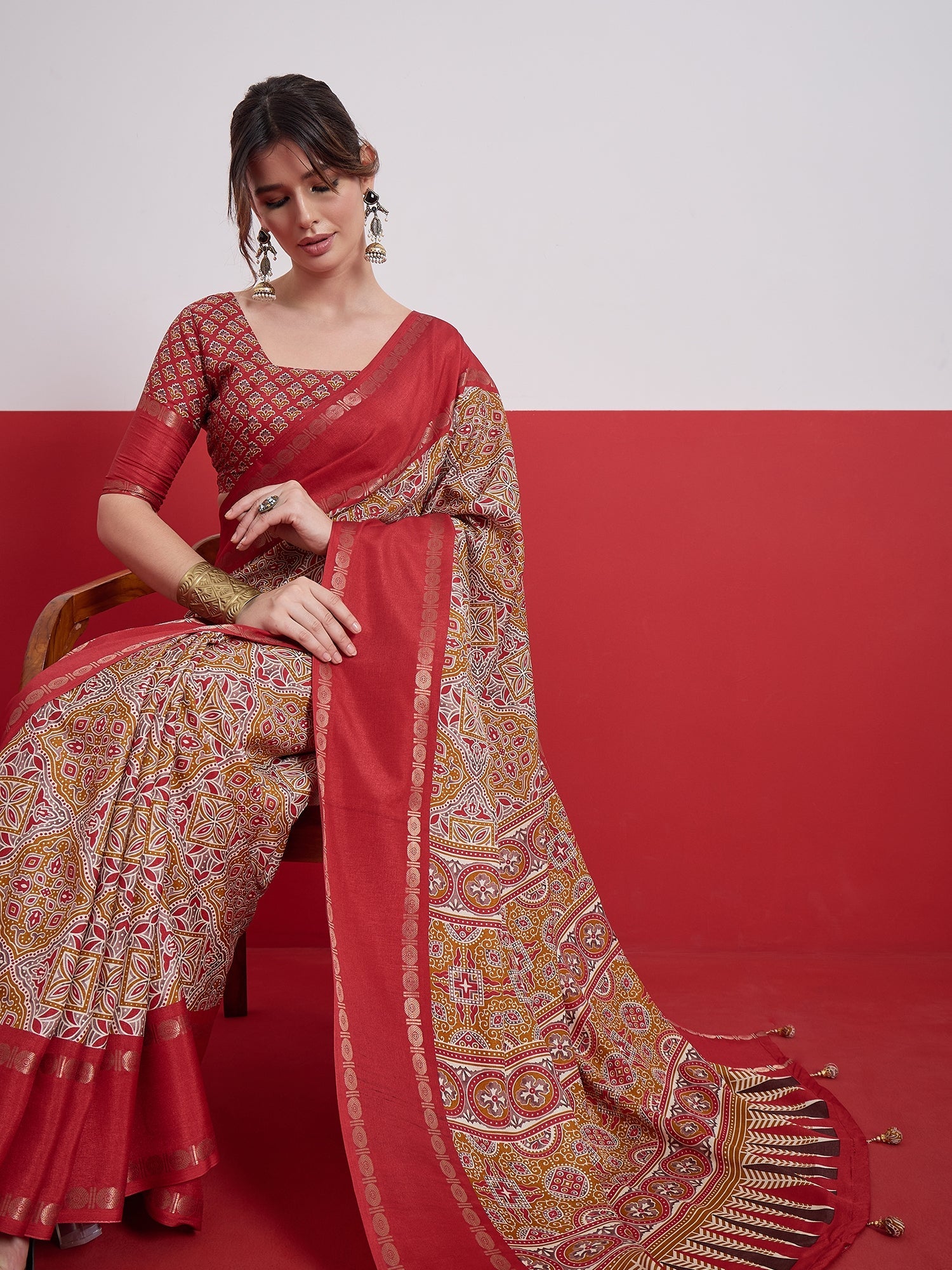 Kashmira Textured Tussar Silk Saree for Festive Wear ClothsVilla