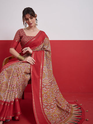 Kashmira Textured Tussar Silk Saree for Festive Wear ClothsVilla
