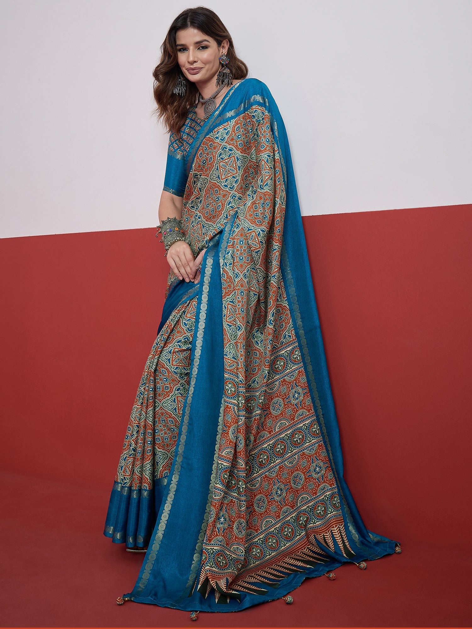 Kashmira Textured Tussar Silk Saree for Festive Wear ClothsVilla
