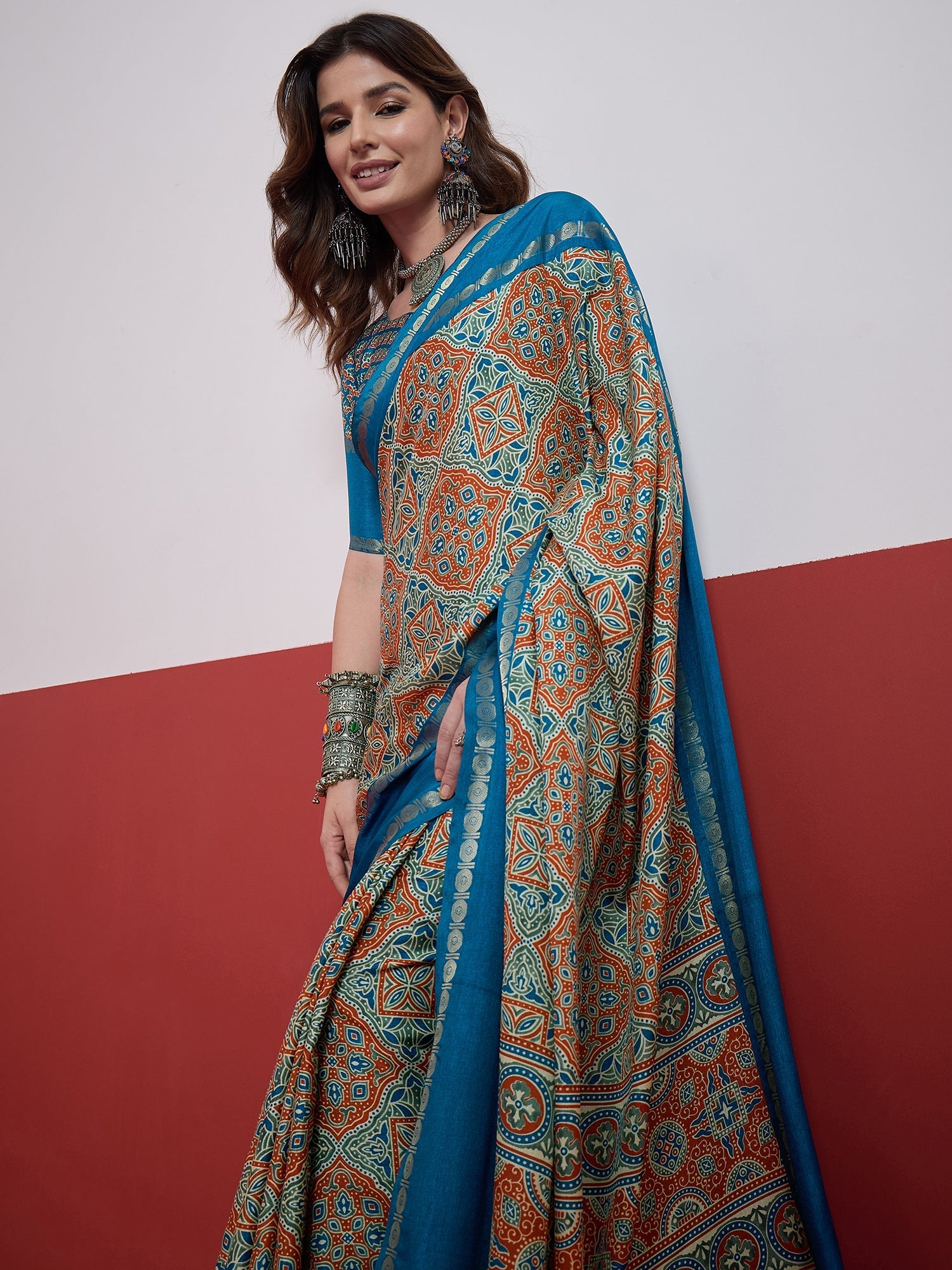 Kashmira Textured Tussar Silk Saree for Festive Wear ClothsVilla