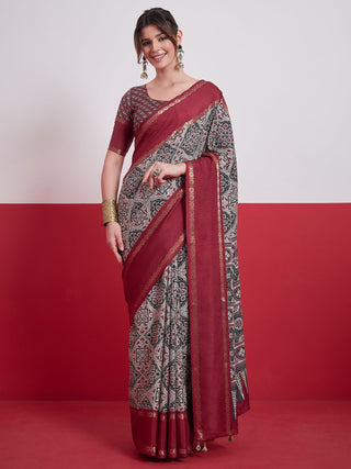 Kashmira Textured Tussar Silk Saree for Festive Wear ClothsVilla