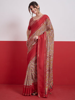 Kashmira Textured Tussar Silk Saree for Festive Wear ClothsVilla
