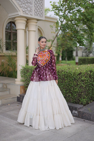 Kora Cotton Bandhni Kutchi Gamthi Lehenga Set ClothsVilla