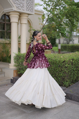 Kora Cotton Bandhni Kutchi Gamthi Lehenga Set ClothsVilla