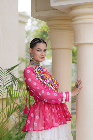 Kora Cotton Bandhni Kutchi Gamthi Lehenga Set ClothsVilla