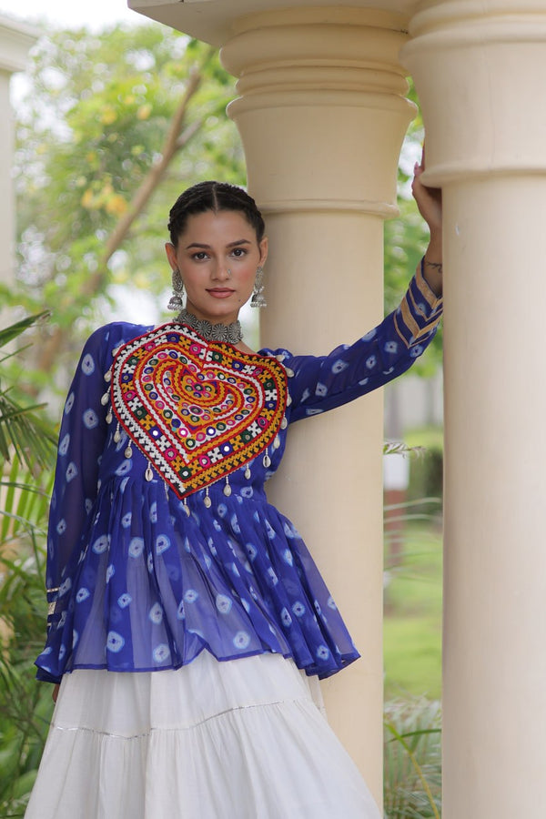 Kora Cotton Bandhni Kutchi Gamthi Lehenga Set ClothsVilla
