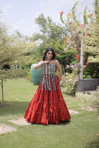 Kora Cotton Lehenga Choli Set with Patchwork ClothsVilla