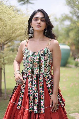 Kora Cotton Lehenga Choli Set with Patchwork ClothsVilla