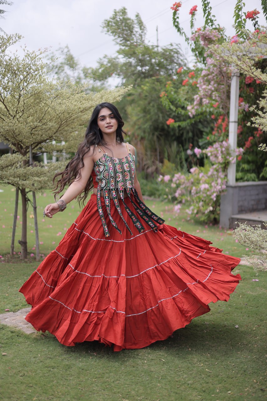 Kora Cotton Lehenga Choli Set with Patchwork ClothsVilla