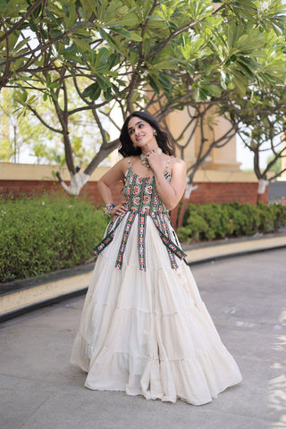 Kora Cotton Lehenga Choli Set with Patchwork ClothsVilla