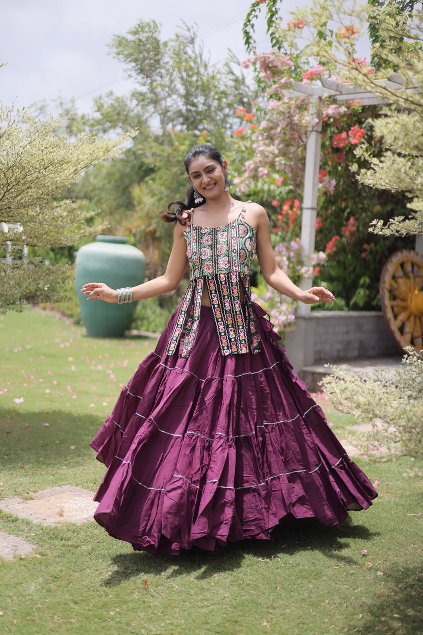 Kora Cotton Lehenga Choli Set with Patchwork ClothsVilla