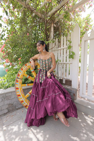Kora Cotton Lehenga Choli Set with Patchwork ClothsVilla