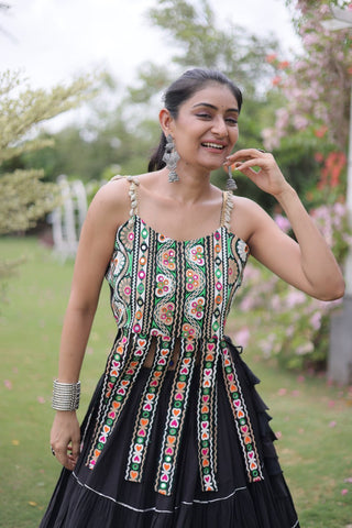 Kora Cotton Lehenga Choli Set with Patchwork ClothsVilla