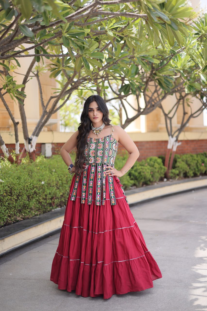 Kora Cotton Lehenga Choli Set with Patchwork ClothsVilla