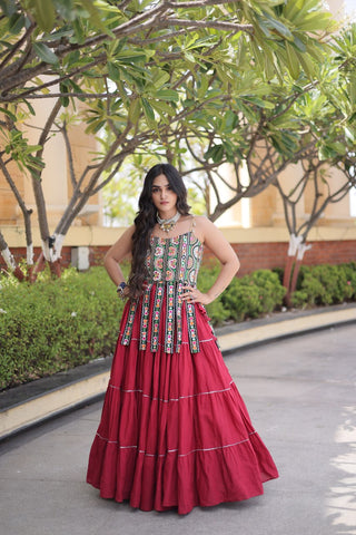Kora Cotton Lehenga Choli Set with Patchwork ClothsVilla