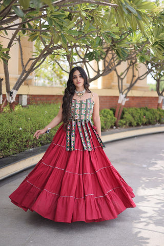 Kora Cotton Lehenga Choli Set with Patchwork ClothsVilla