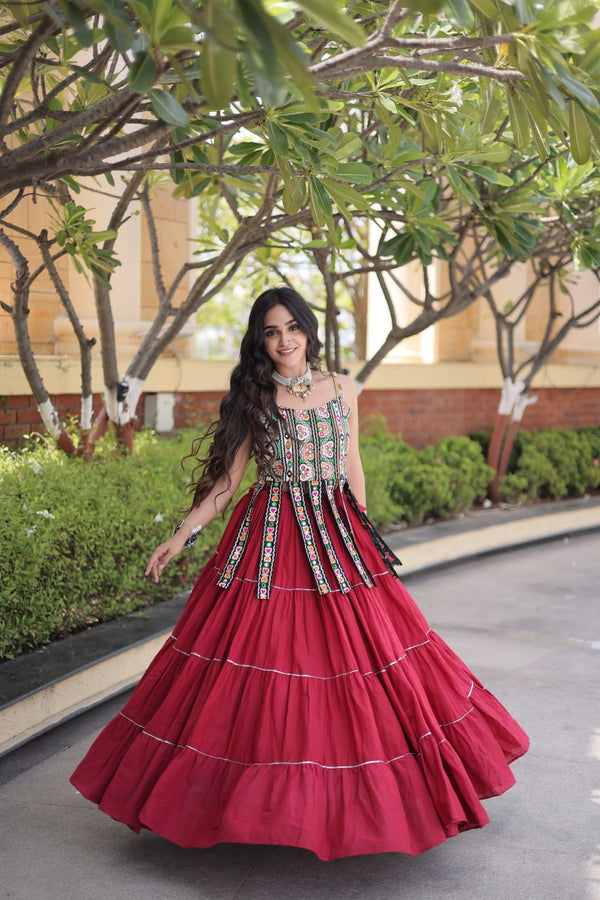Kora Cotton Lehenga Choli Set with Patchwork ClothsVilla