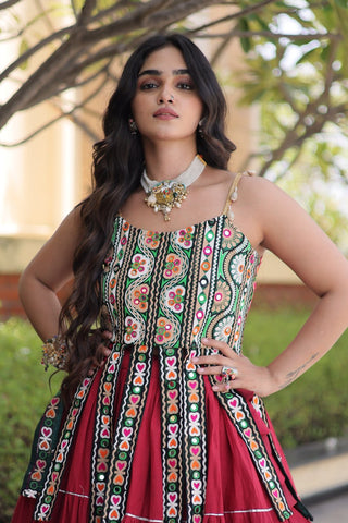 Kora Cotton Lehenga Choli Set with Patchwork ClothsVilla