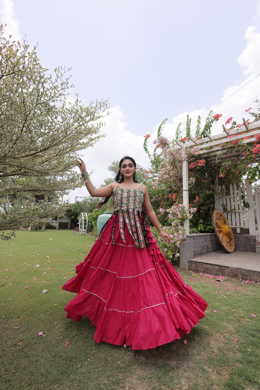Kora Cotton Lehenga Choli Set with Patchwork ClothsVilla