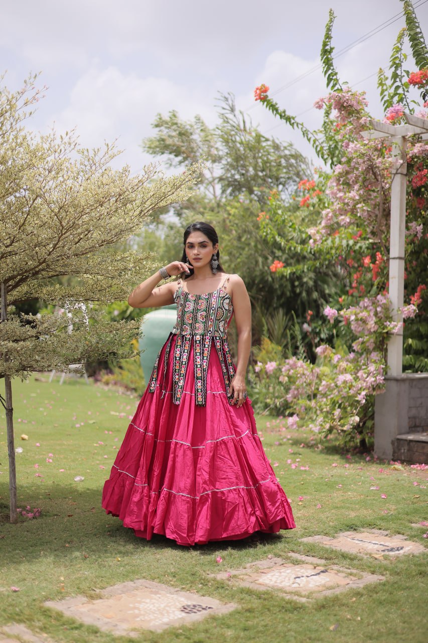 Kora Cotton Lehenga Choli Set with Patchwork ClothsVilla