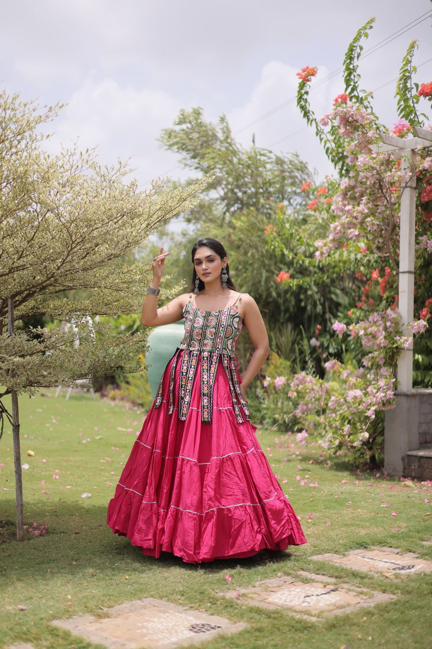 Kora Cotton Lehenga Choli Set with Patchwork ClothsVilla