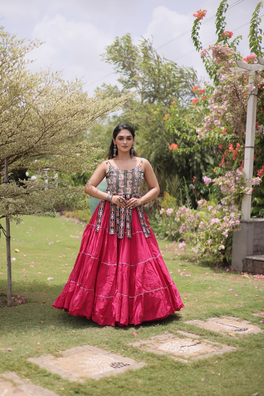 Kora Cotton Lehenga Choli Set with Patchwork ClothsVilla