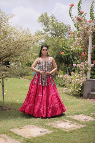 Kora Cotton Lehenga Choli Set with Patchwork ClothsVilla