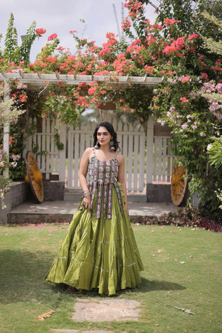 Kora Cotton Lehenga Choli Set with Patchwork ClothsVilla