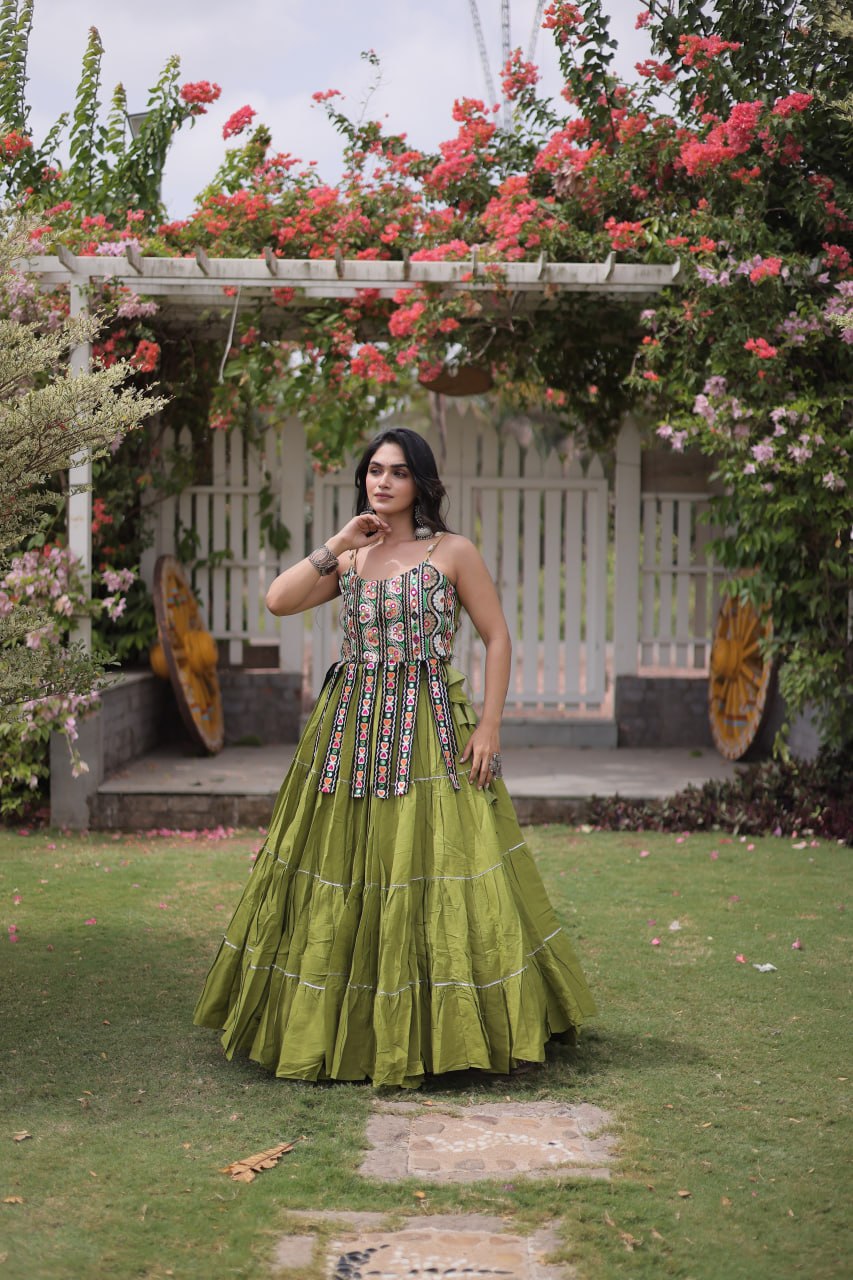 Kora Cotton Lehenga Choli Set with Patchwork ClothsVilla