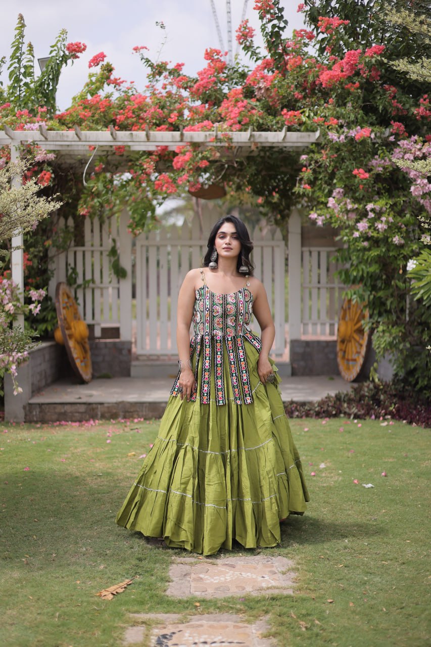 Kora Cotton Lehenga Choli Set with Patchwork ClothsVilla