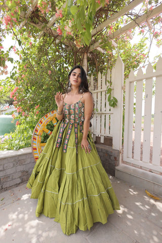 Kora Cotton Lehenga Choli Set with Patchwork ClothsVilla