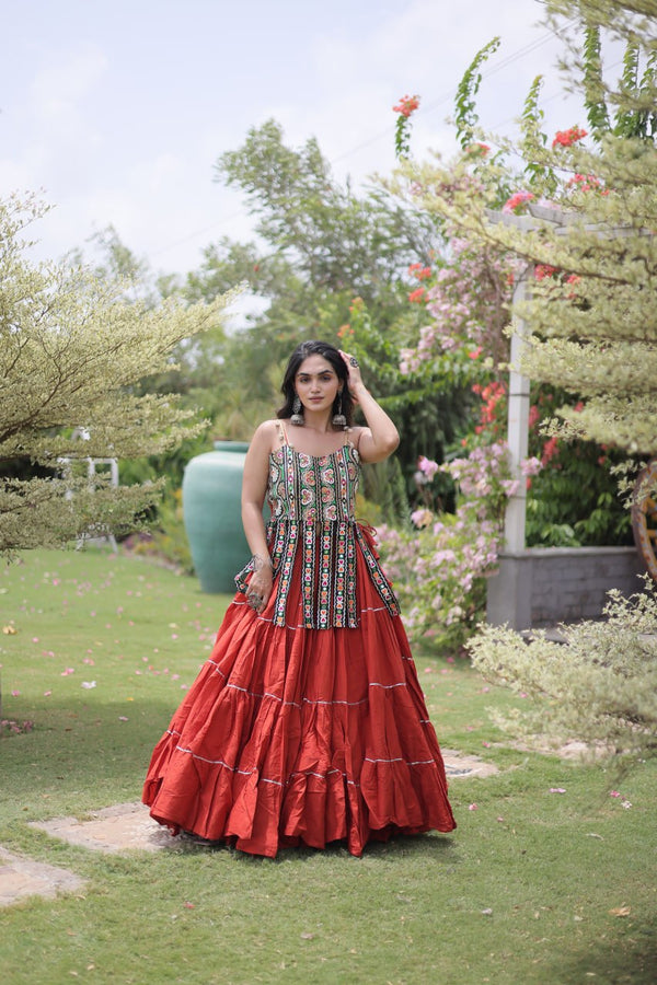 Kora Cotton Lehenga Choli Set with Patchwork ClothsVilla