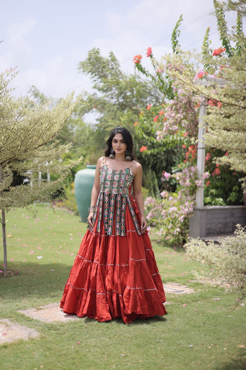 Kora Cotton Lehenga Choli Set with Patchwork ClothsVilla
