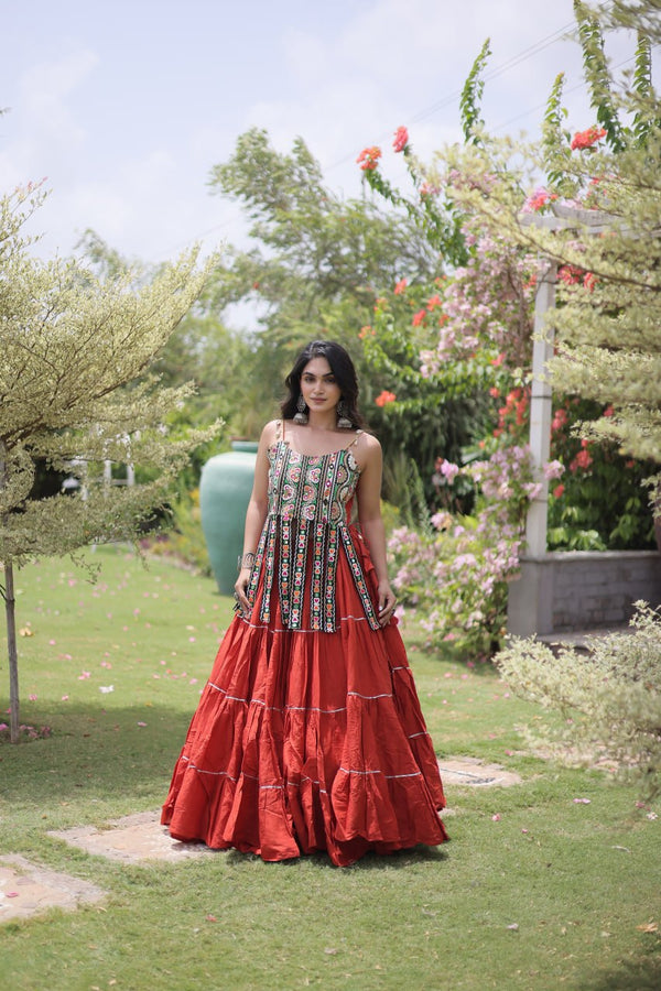 Kora Cotton Lehenga Choli Set with Patchwork ClothsVilla