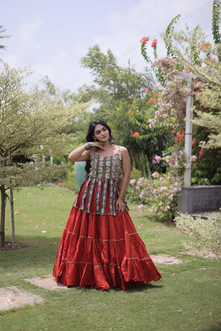 Kora Cotton Lehenga Choli Set with Patchwork ClothsVilla