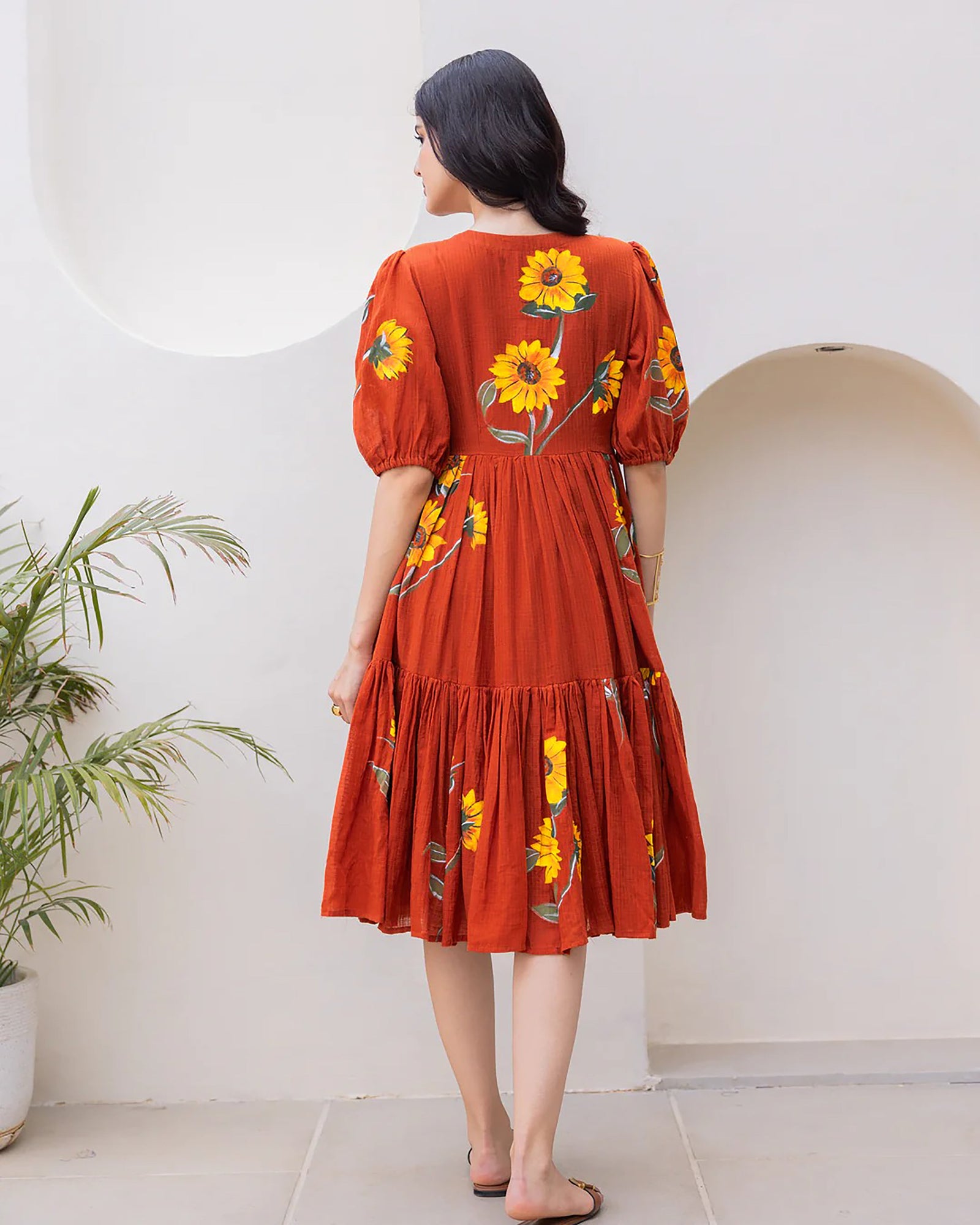 Kota Checks Digital Print Full Flare Gown for Women Clothsvilla