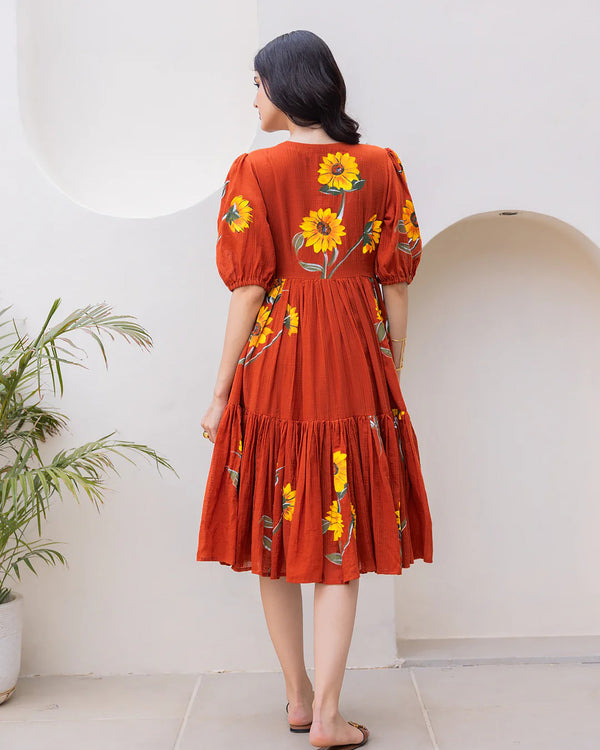 Kota Checks Digital Print Full Flare Gown for Women Clothsvilla