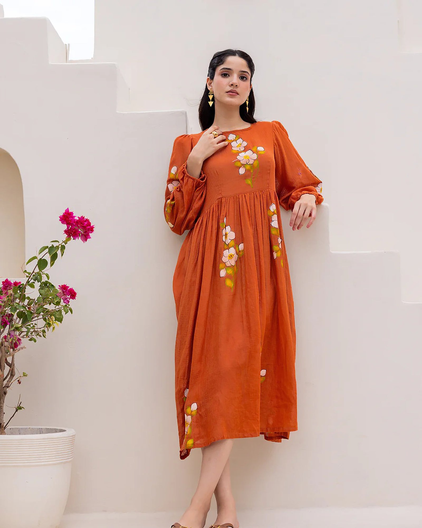 Kota Checks Digital Print Full Flare Gown for Women Clothsvilla
