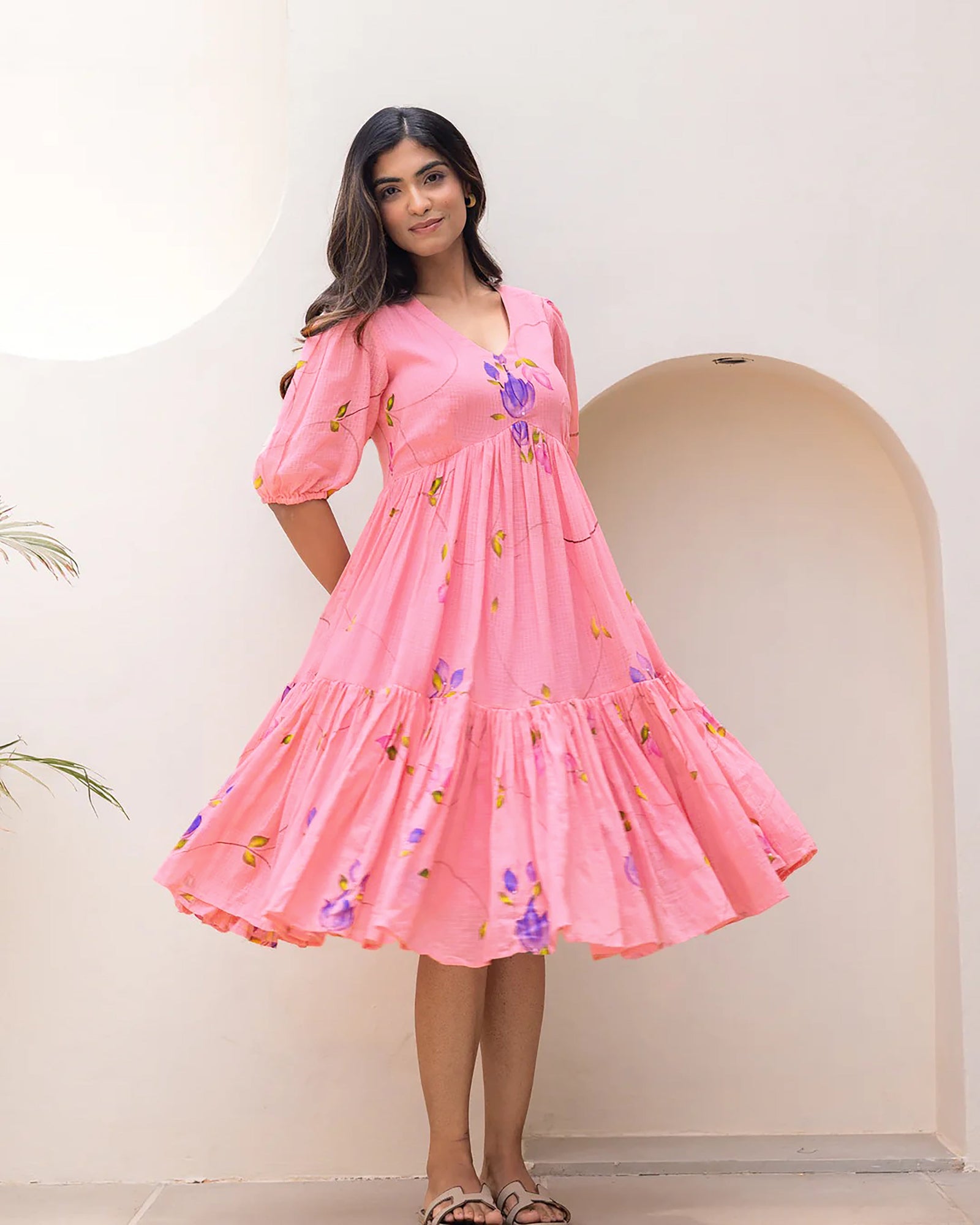 Kota Checks Digital Print Full Flare Gown for Women Clothsvilla