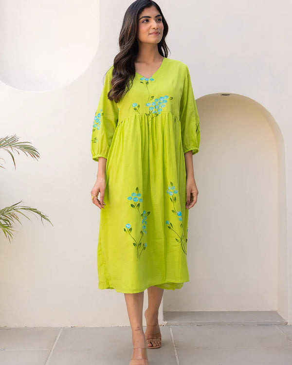 Kota Checks Digital Print Full Flare Gown for Women Clothsvilla