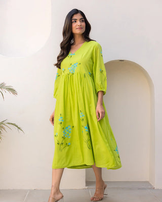 Kota Checks Digital Print Full Flare Gown for Women Clothsvilla