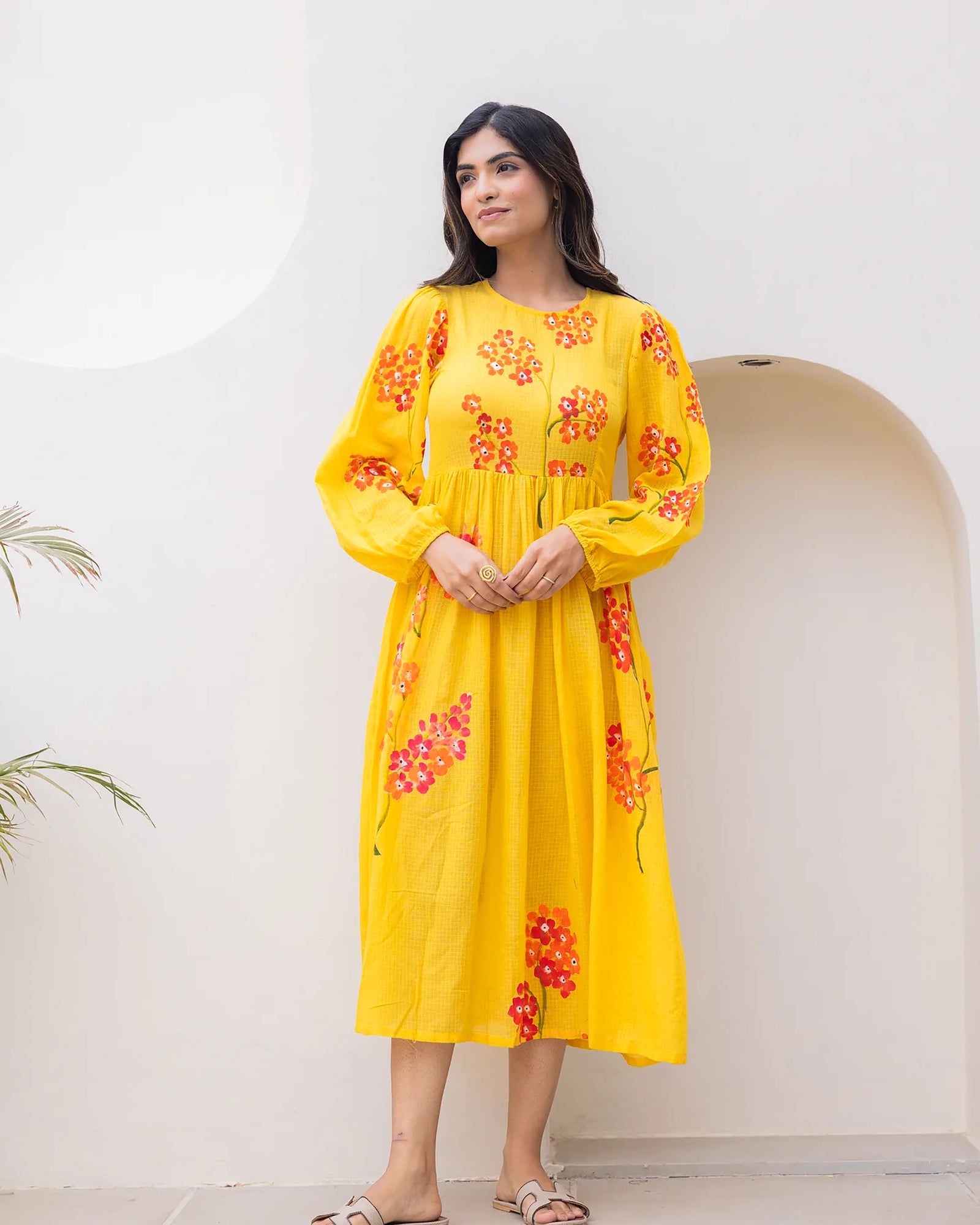 Kota Checks Digital Print Full Flare Gown for Women Clothsvilla