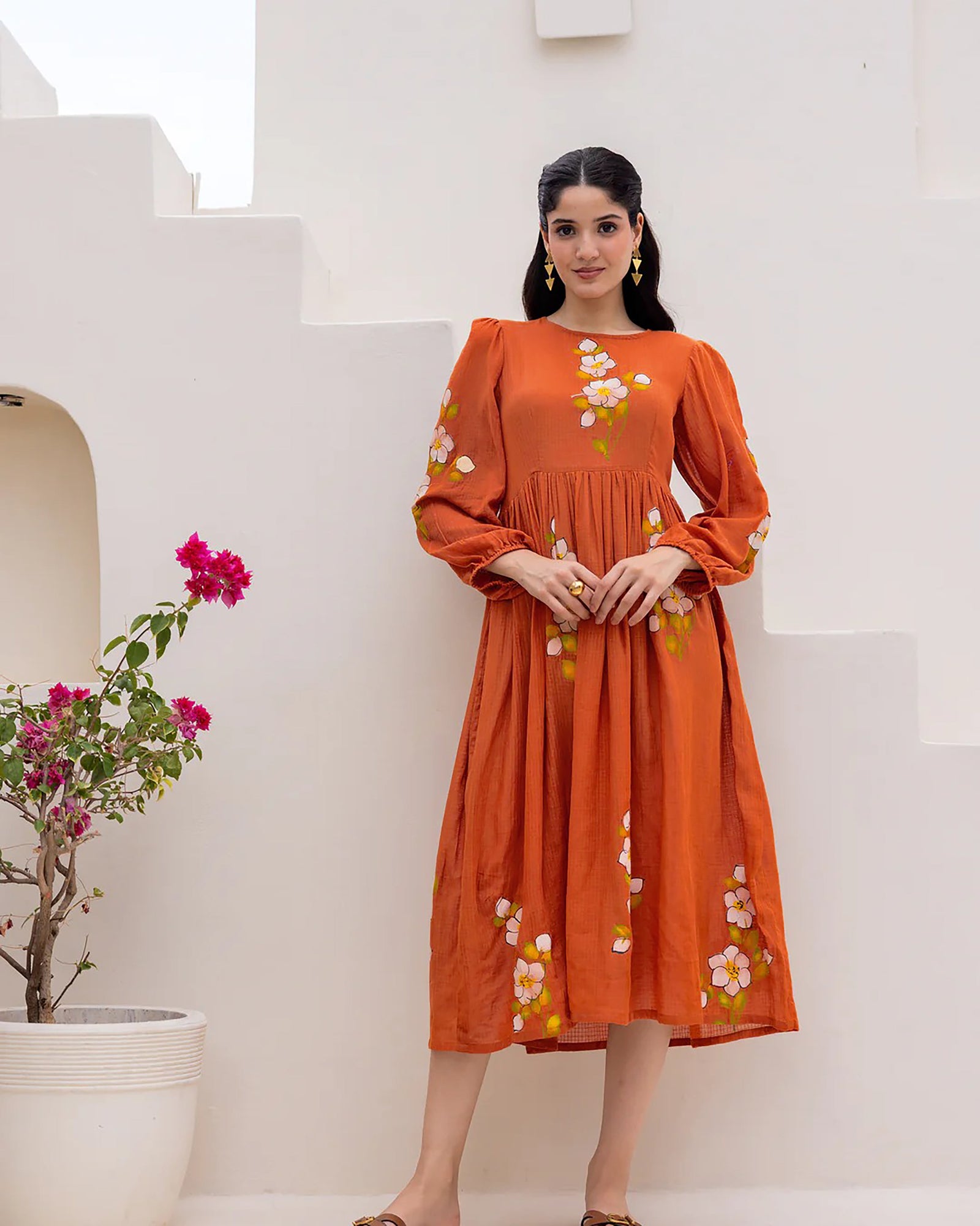 Kota Checks Digital Print Full Flare Gown for Women Clothsvilla