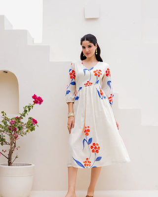 Kota Checks Digital Print Full Flare Gown for Women Clothsvilla