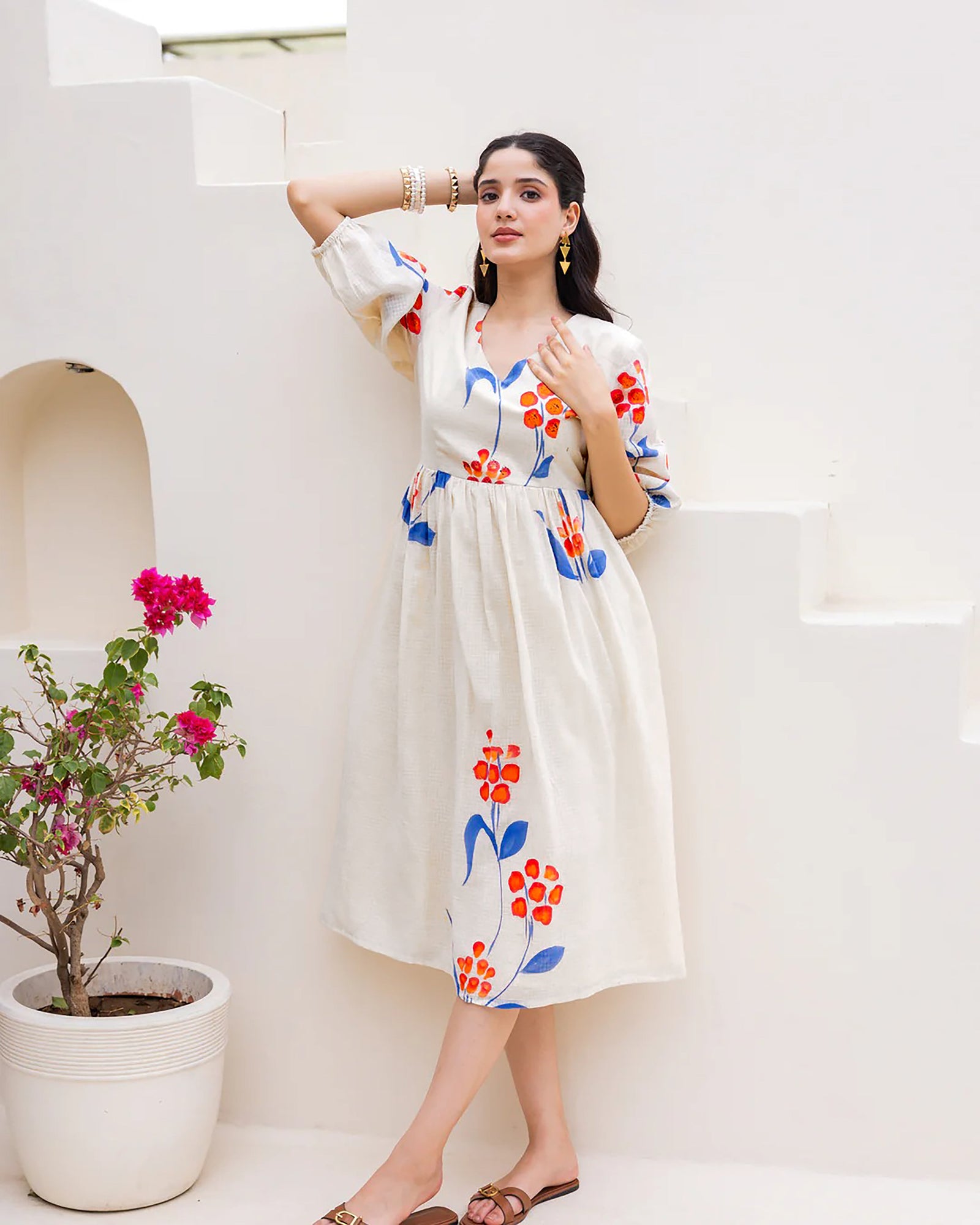 Kota Checks Digital Print Full Flare Gown for Women Clothsvilla
