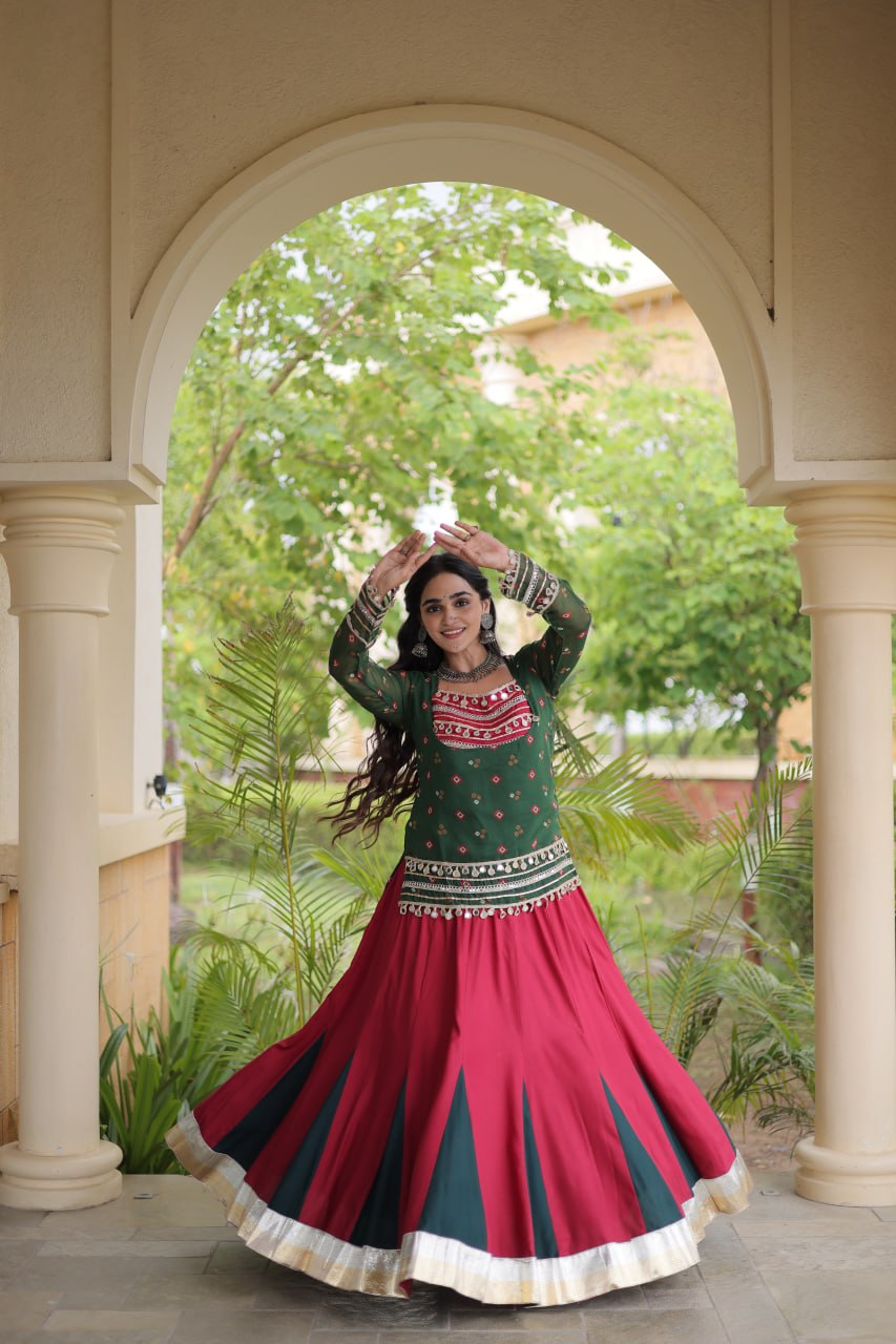 Kutchi Gamthi Bandhni 3-Piece Lehenga Ethnic Set Clothsvilla