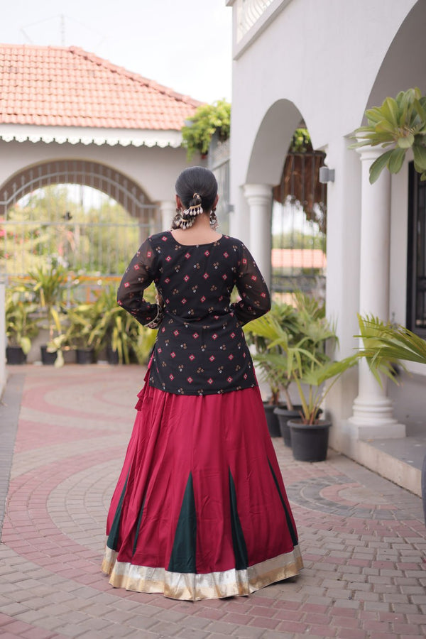 Kutchi Gamthi Bandhni 3-Piece Lehenga Ethnic Set Clothsvilla