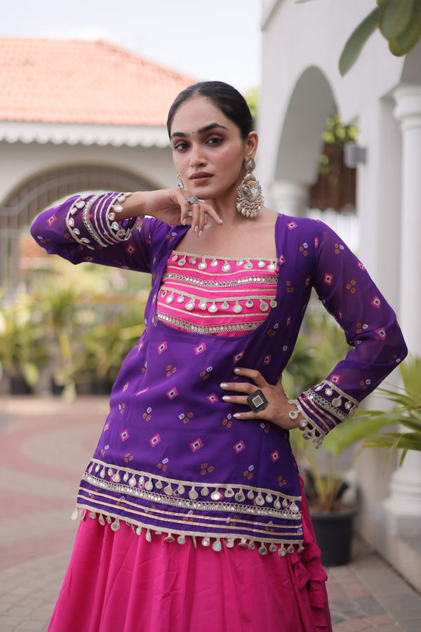 Kutchi Gamthi Bandhni 3-Piece Lehenga Ethnic Set Clothsvilla