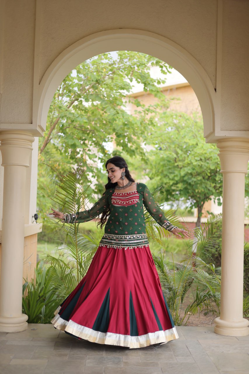Kutchi Gamthi Bandhni 3-Piece Lehenga Ethnic Set Clothsvilla